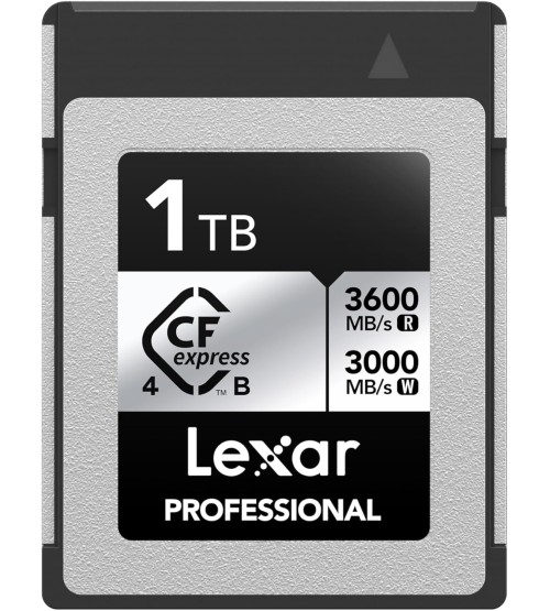 Lexar 1TB Professional CFexpress Type B Silver 4.0 Memory Card, for Photographers, Videographers, Up to 3600/3000 MB/s, 8K Video (LCXEXS4001T-RNENG) Lexar 1TB Professional CFexpress Type B Silver 4.0 Memory Card, for Photographers, Videographers, Up to 3600/3000 MB/s, 8K Video (LCXEXS4001T-RNENG)